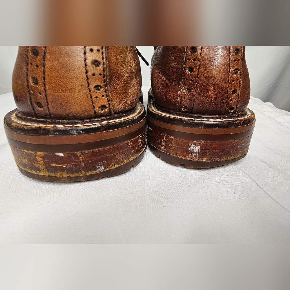 Warfield & Grand Potrero Mens Cap Toe Brogue Leather Lace-Up Ankle Boots Size 10 - Picture 11 of 12